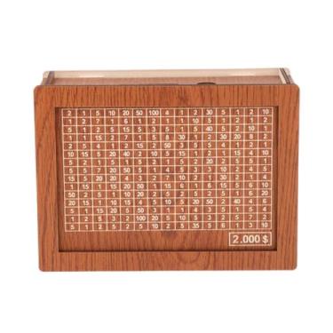 Imagem de UxicRuya Caixa de Dinheiro de Madeira, Cofrinho, Caixa de Armazenamento, Decoração de Casa Portátil, Caixa de Economia de Dinheiro, Economia de Dinheiro para S, Pode armazenar 2.000 dólares