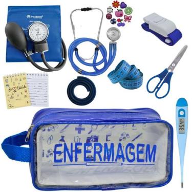 Imagem de Kit Academico Enfermagem Esfigmomanometro Aparelho de Pressao Estetosc