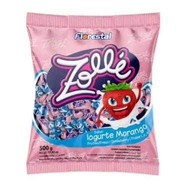 Imagem de Bala Mastigável Zollé Iogurte Morango - 500g - Florestal