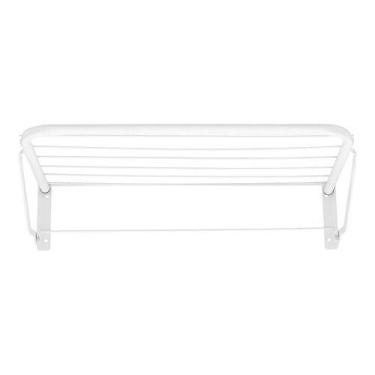 Imagem de Varal De Parede - Aço - 56x34x15cm - Maxeb, Branco