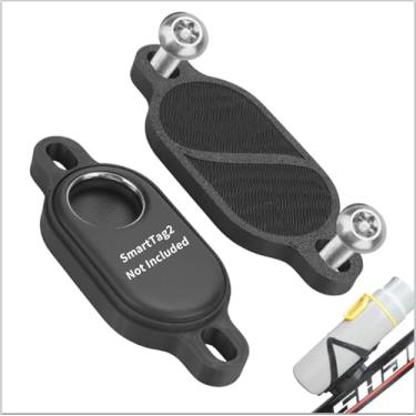 Imagem de CQT Suporte de bicicleta para Samsung Galaxy SmartTag2, escondido sob a gaiola de garrafa de bicicleta, suporte protetor antifurto para bicicleta com parafusos de segurança para rastreador GPS Smart