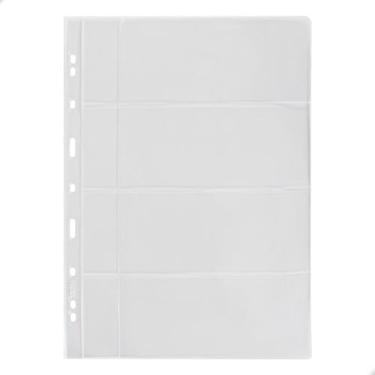 Imagem de Kit 10 Folhas para Cédulas 32x24 Acetato 4 Espaços com Bolso - 3BZN