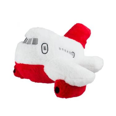 Imagem de Avião Branco Azul ou Branco Vermelho 46cm Pelúcia - Fofy Toys, Vermelh
