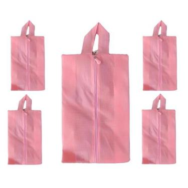 Imagem de 5 Bolsa Porta Sapato Viagem Nécessaire Tenis Calçado Roupa Mochila Ros