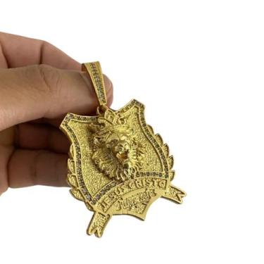 Imagem de Pingente Leão Jesus Cristo (g) - Banhado a Ouro 18k - ToJoia18k