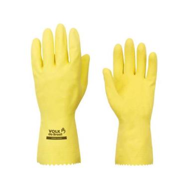 Imagem de Luva Multiuso Latex C/ Forro Amarelo Silver Slim Volk, EG
