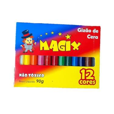 Imagem de Giz de Cera Infantil, 12 Cores, Magix, 90g - Giz de Cor