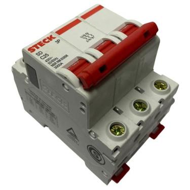 Imagem de Disjuntor Steck Tripolar Triplo Curva C 10a, 16a, 20a, 25a, 32a, 40a, 