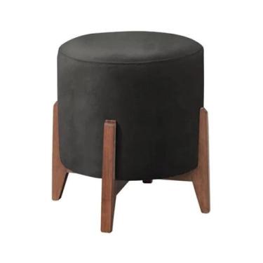 Imagem de Puff Decorativo Banqueta Thor Luxo Veludo - Neros Interiores, Preto