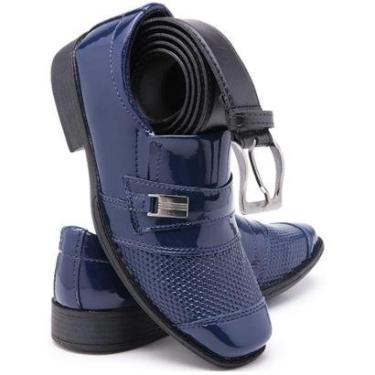 Imagem de Kit Sapato Social Infantil Cinto 444 Com Cinto Pajen Verniz-Masculino