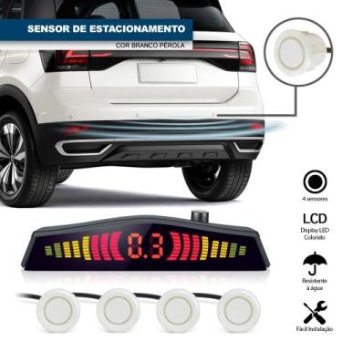 Imagem de Sensor de Ré Estacionamento Branco Pérola Perolado Aviso Sonoro Rav4 2
