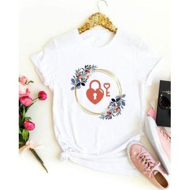 Imagem de Camisa Estampa Coração E Chave - Porto Blue, Branco, GG