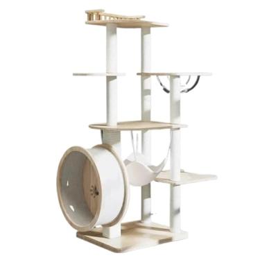 Imagem de Gato coçando plataforma jogo quadro de escalada gatos esteira sofá produtos para animais de estimação madeira maciça gatos ninho torre teto árvore condomínio(A)