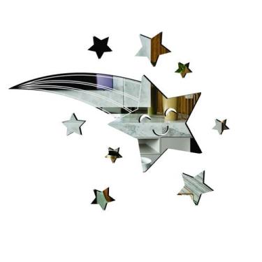 Imagem de Aplique De Espelho Decorativo Cometa 39x32cm 9 Pçs 38138 - CREATUS, pr