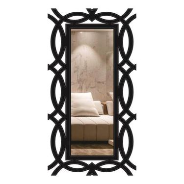 Imagem de Espelho Corpo Inteiro Decorativo Trento 69x131 - CREATUS, PRETO