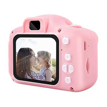 Imagem de Câmera Selfie Infantil 8MP 080P HD Câmeras de Vídeo Digital Com Cartão de Memória de 8GB para Exploração e Diversão (Rosa)