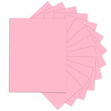 Imagem de 24 folhas de cartolina rosa 21 x 27 cm de papel grosso, papel Goefun para impressora de cartolina de 36 kg para artes e artesanato, dia dos namorados, impressão estacionária