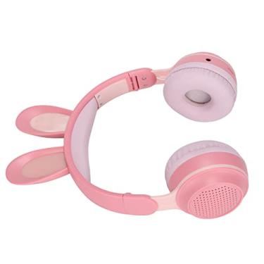Imagem de Fones de Ouvido Sem Fio Com Orelha de Coelho 5.0 LED Luz Colorida para Crianças Aprendendo On-line (Rosa)