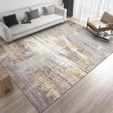 Imagem de Decoração moderna para sala de estar, carpete, abstrato, cinza, grande, área, sofá, cadeira, lateral, tapete, antiderrapante, lavável, quarto, piso, carpetes, flanela, 3.180 x 250 cm, 71 x 98 pol