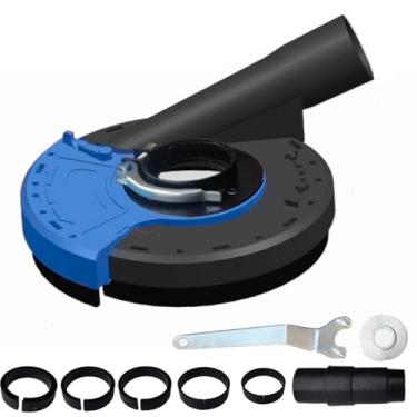 Imagem de Rebarbadora angular contra poeira, cobertura de moagem para esmerilhadeira angular de 18 cm com 5 peças de anel de localização, protetor de corte para moedor de superfície de concreto