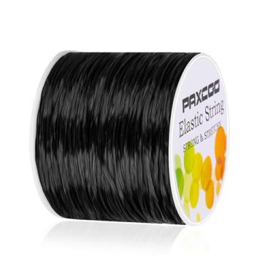 Imagem de PAXCOO 1,4 Mm Cordão Elástico Para Pulseiras, Elástico Mágico Elástico Cordão De Contas Fio De Joias Para Pulseira Da Amizade, Colares, Contas De Argila, Contas De Pônei (Preto)