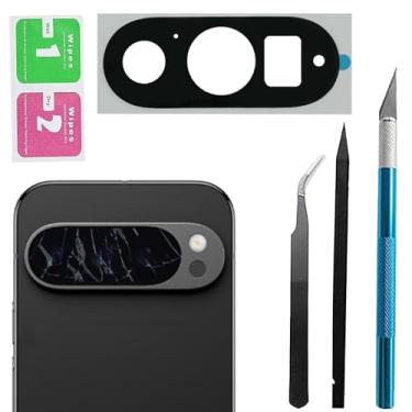 Imagem de Substituição de vidro da lente traseira da câmera traseira do Pixel 9 Pro para vidro da câmera traseira do Google Pixel 9 Pro com adesivo pré-instalado e kits de ferramentas de reparo