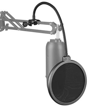 Imagem de Geekria Filtro de microfone para criadores compatível com Blue Yeti, Yeti X, Yeti Pro, Yeti Nano, Snowball ICE, Snowball, protetor de filtro de microfone, tela de sopro, máscara antipop com grampo C