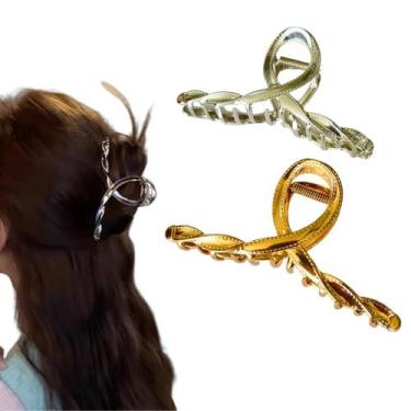 Imagem de 2 Piranha De Cabelo Presilha Grande Costura Prendedor Penteados Elegan