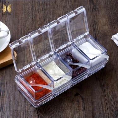 Imagem de 4 Porta Temperos Condimentos Acrílico Organizadores - Nexus Market