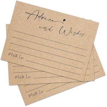 Imagem de 30 cartões de conselhos e desejos, cartões de conselhos de casamento minimalistas, cartão de conselhos de 10 x 15 cm, ideias para lista de presentes de casamento, cartões de conselhos para chá de