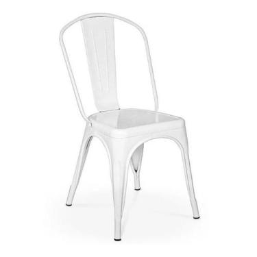 Imagem de Cadeira Design Tolix Iron Industrial Aço Carbono Branca - Frigopro