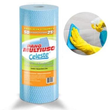 Imagem de Pano limpeza descartavel perflex rolo 25 mt e 50 unidades - Celeste