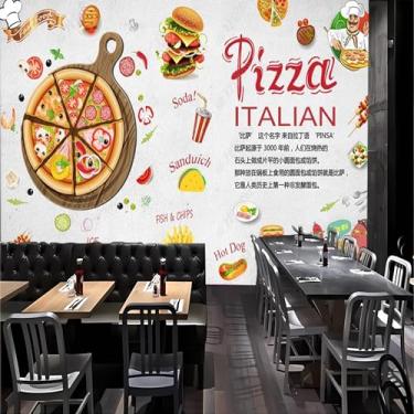 Imagem de Lcythiazole Murais de parede de tamanho personalizado, papel de parede removível, papel de parede Pizzawallpaper, mural de Hamburgo, decoração de lanchonete, sala de jantar, pizzaria