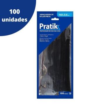 Imagem de Cinta Plástica Abraçadeira Pratik Nylon Diversos Tamanhos 100 unidades