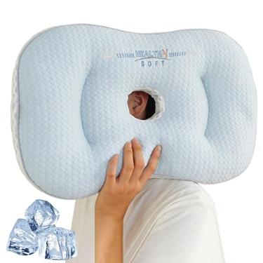 Imagem de galactruly Travesseiro de orelha para dormir de lado, travesseiro de piercing para dormir de lado, travesseiro de orelha, travesseiro de donut para orelha, almofadas de brinco com furos para dor de