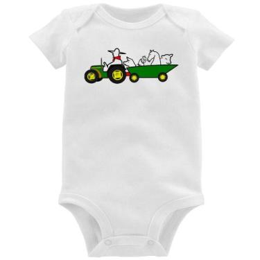 Imagem de Body Bebê Fazendeiro - Foca na Moda, Branco, P