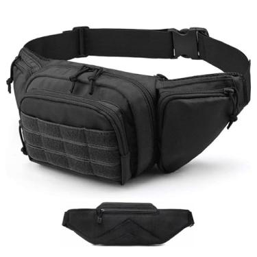 Imagem de DZHPSRSZ Pochete tática para homens, pochete de tecido Oxford 800D para homens, pochetes masculinas para caminhadas, escalada, pesca, ciclismo, caça, pochete tática de transporte oculto ajustável