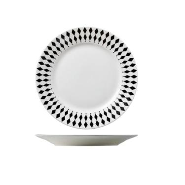 Imagem de Prato de comida ocidental minimalista, prato de bolo de sobremesa - padrão de diamante de prato de 20 cm