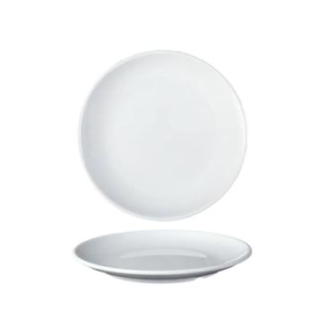 Imagem de Prato de osso de disco branco de porcelana sintética, prato de arroz frito de fast food - 8111; disco branco de 28 cm