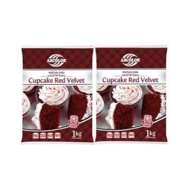 Imagem de Kit Mistura Para Cupcake Red Velvet 1kg Com 2 Un Arcolor
