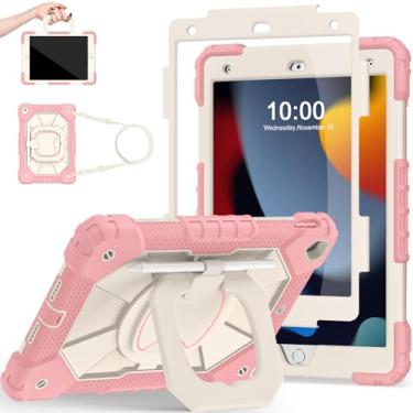 Imagem de Scnioy Capa para iPad 9ª geração, capa para iPad 9ª 8ª geração, iPad de 10,2 polegadas, capa para iPad de 9ª geração, com protetor de tela, suporte de caneta, capas para tablet para crianças com