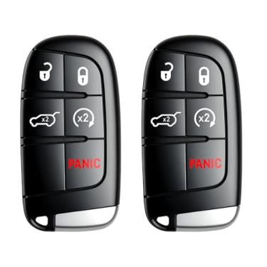 Imagem de Chave de substituição de controle remoto de entrada sem chave serve para Jeep Grand Cherokee 2014 2015 2016 2017 2018 2019 2020 2021 (FCC: M3N40821302) 2 peças