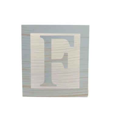 Imagem de Cubo Branco Letra Azul Bebê com Aplique Festa Chá de Bebê Decoração 8x