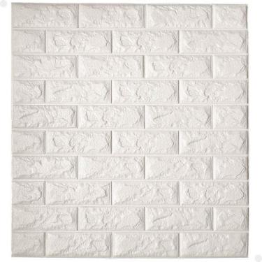 Imagem de Kit 10 Painel 3D Tijolinho Autocolante Lorben Cor Branco
