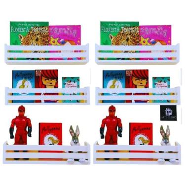 Imagem de Jogo de Prateleiras Nicho Revisteiro de Parede Quarto Infantil 6un40cm