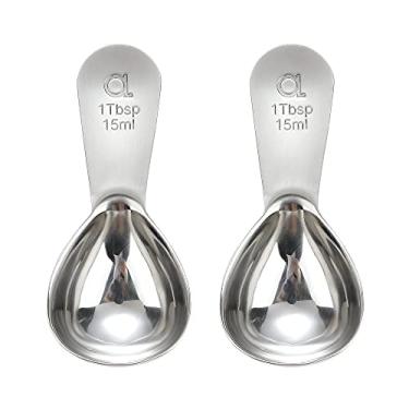 Imagem de Apace Living Colher de café (conjunto de 2) - 1 colher de sopa (Tbsp) - As melhores colheres de medição de aço inoxidável para café, chá e mais (prata)