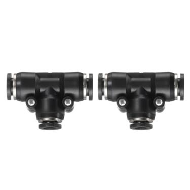 Imagem de HARFINGTON 2 peças de encaixes push to connect tubo de 5/40.6 cm OD x 1/4 polegada OD, kit de encaixe pneumático de mangueira de ar de conexão rápida de plástico em T reduzindo 3 maneiras, conector de