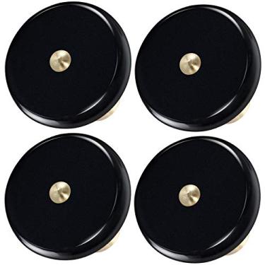 Imagem de Rockcloud Pacote com 4 puxadores redondos de pedra de cristal obsidiana para armário de cura de Reiki com parafusos, decoração de casa