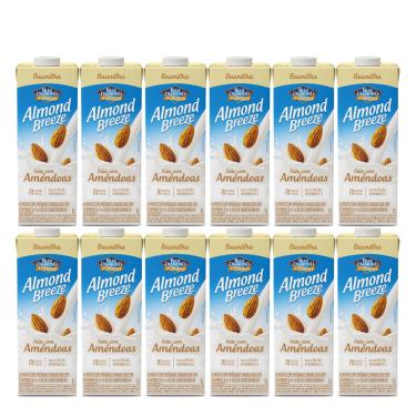 Imagem de Kit 12 Bebida de Amendoas Almond Breeze 1L Sabor Baunilha