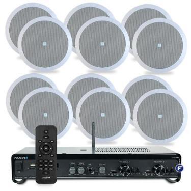 Imagem de Kit Som Ambiente Casa Lojas Bluetooth Conexão Tv Optical Spotify Usb +